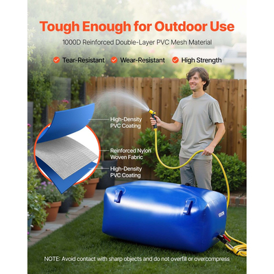 Κύστη αποθήκευσης νερού VEVOR 240L μεγάλης χωρητικότητας, τσάντα νερού, φορητό & πτυσσόμενο δοχείο μαλακού νερού, στεγανή & ανθεκτική σε σχίσιμο δεξαμενή αποθήκευσης νερού έκτακτης ανάγκης από PVC για τροχόσπιτα & εξωτερική χρήση
