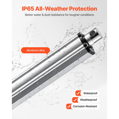 Γραμμικός Ενεργοποιητής VEVOR 12V, Διαδρομή 203,2 mm IP65 Αδιάβροχος Γραμμικός Ενεργοποιητής, Ενεργοποιητές Κίνησης 675lbs/3000N 0,2"/s με Βάση Τοποθέτησης για Ηλιακούς Ιχνηλάτες, Βιομηχανικά Μηχανήματα, Ανοιχτήρι Πόρτας