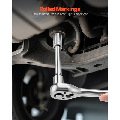 Σετ καρυδάκια VEVOR, 33 τεμάχια, Σετ καρυδάκια και καστάνιας 12,7 mm, SAE και μετρικό, Κιτ εργαλείων μηχανικού με κλειδί καστάνιας, ράβδο επέκτασης και θήκη αποθήκευσης, κράμα χάλυβα CR-V, για επισκευή αυτοκινήτων