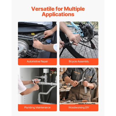 Σετ καρυδάκια VEVOR, 225 τεμάχια, σετ καρυδάκια και καστάνιας 9,5 & 6,4 & 12,7 mm, SAE και μετρικά, βαθιά και ρηχά, κιτ εργαλείων μηχανικού με μύτες, αξεσουάρ, θήκη αποθήκευσης, κράμα χάλυβα CR-V, για επισκευή