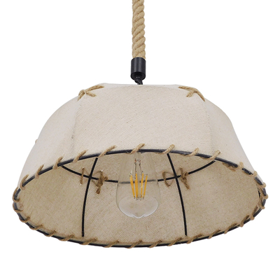 GLOBOSTAR® ANTOINETTE 01028 Vintage Κρεμαστό Φωτιστικό Οροφής με Ντουί 1 x E27 AC 220-240V IP20 - Μπεζ - Μ35 x Π35 x Υ20cm