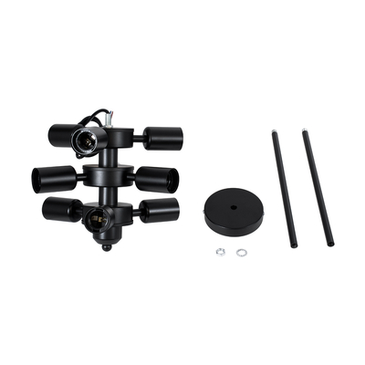 GLOBOSTAR® DELIR 01035 Μοντέρνο Φωτιστικό Οροφής με Ντουί 9 x E27 AC 220-240V IP20 - Μαύρο - Μ24 x Π24 x Υ23cm