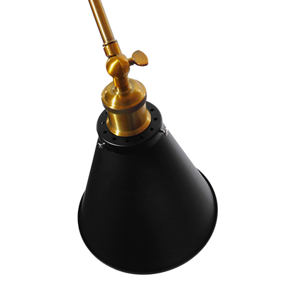 GLOBOSTAR® CRUCE 01037 Vintage Φωτιστικό Τοίχου - Απλίκα με Ντουί 1 x E27 AC 220-240V IP20 - Μαύρο & Χρυσό - Μ19 x Π63 x Υ77cm