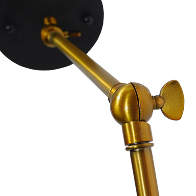 GLOBOSTAR® CRUCE 01037 Vintage Φωτιστικό Τοίχου - Απλίκα με Ντουί 1 x E27 AC 220-240V IP20 - Μαύρο & Χρυσό - Μ19 x Π63 x Υ77cm