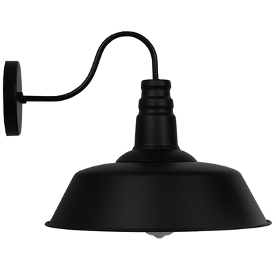 GLOBOSTAR® SORD 01053 Vintage Φωτιστικό Τοίχου - Απλίκα με Ντουί 1 x E27 AC 220-240V IP20 - Μαύρο - Μ36 x Π42 x Υ32cm