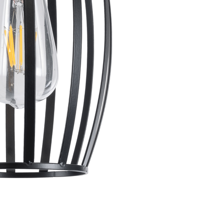 GLOBOSTAR® ZEBRA 01062 Μοντέρνο Κρεμαστό Φωτιστικό Οροφής με Ντουί 1 x E27 AC 220-240V IP20 - Μαύρο - Μ15 x Π15 x Υ24cm