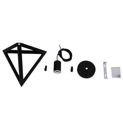 GLOBOSTAR® TRIANGLE 01063 Μοντέρνο Κρεμαστό Φωτιστικό Οροφής με Ντουί 1 x E27 AC 220-240V IP20 - Μαύρο - Μ25 x Π25 x Y21cm