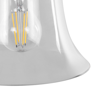 GLOBOSTAR® LILLY 01064 Vintage Φωτιστικό Τοίχου - Απλίκα με Ντουί 1 x E27 AC 220-240V IP20 - Μαύρο & Διάφανο - Μ38 x Π20 x Υ37cm