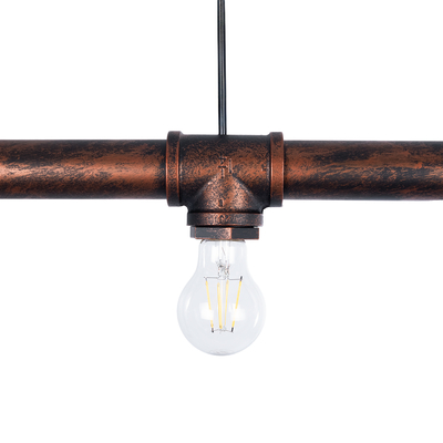 GLOBOSTAR® CANAL 01070 Vintage Κρεμαστό Φωτιστικό Οροφής με Ντουί 5 x E27 AC 220-240V IP20 - Χάλκινο Εφέ Σκουριάς - Μ88 x Π5 x Υ7cm