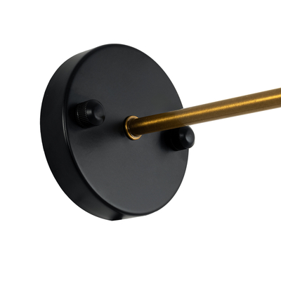 GLOBOSTAR® LYDIA 01071 Vintage Φωτιστικό Τοίχου - Απλίκα με Ντουί 1 x E27 AC 220-240V IP20 - Μαύρο & Χρυσό - Μ14 x Π26 x Υ30cm