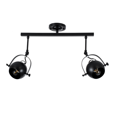 GLOBOSTAR® CANNES 01081 Μοντέρνο Φωτιστικό Οροφής με Ντουί 2 x E27 AC 220-240V IP20 - Μαύρο - Μ61 x Π12 x Υ48cm