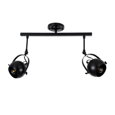 GLOBOSTAR® CANNES 01081 Μοντέρνο Φωτιστικό Οροφής με Ντουί 2 x E27 AC 220-240V IP20 - Μαύρο - Μ61 x Π12 x Υ48cm