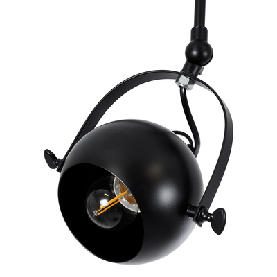 GLOBOSTAR® CANNES 01081 Μοντέρνο Φωτιστικό Οροφής με Ντουί 2 x E27 AC 220-240V IP20 - Μαύρο - Μ61 x Π12 x Υ48cm