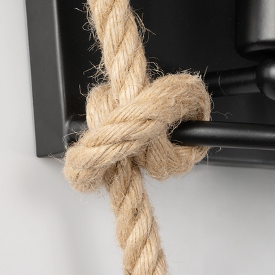 GLOBOSTAR® BARBOSA 01083 Vintage Φωτιστικό Τοίχου - Απλίκα με Ντουί 2 x E27 AC 220-240V IP20 - Μαύρο & Μπεζ - Μ30 x Π16 x Υ20cm