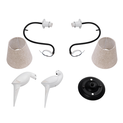 GLOBOSTAR® DOVE 01086 Vintage Φωτιστικό Τοίχου - Απλίκα με Ντουί 2 x E14 AC 220-240V IP20 - Μαύρο & Μπεζ - Μ28 x Π28 x Υ30cm