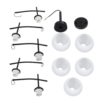 GLOBOSTAR® LUNA 01088 Μοντέρνο Φωτιστικό Οροφής με Ντουί 5 x E27 AC 220-240V IP20 - Λευκό & Μαύρο - Μ60 x Π60 x Υ43cm