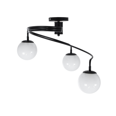 GLOBOSTAR® SELINA 01089 Μοντέρνο Φωτιστικό Οροφής με Ντουί 3 x E27 AC 220-240V IP20 - Μαύρο & Λευκό - Μ60 x Π60 x Υ45cm