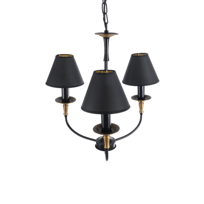 GLOBOSTAR® LIMI 01091 Vintage Κρεμαστό Φωτιστικό Οροφής με Ντουί 3 x E14 AC 220-240V IP20 - Μαύρο & Χρυσό - Μ55 x Π55 x Υ55cm