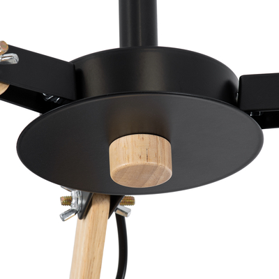 GLOBOSTAR® OLD SCHOOL 01093 Μοντέρνο Φωτιστικό Οροφής με Ντουί 3 x E27 AC 220-240V IP20 - Μαύρο & Μπεζ - Μ75 x Π75 x Υ35cm