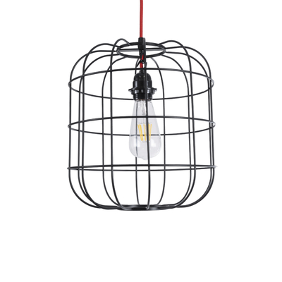 GLOBOSTAR® PARROT 01099 Μοντέρνο Κρεμαστό Φωτιστικό Οροφής με Ντουί 1 x E27 AC 220-240V IP20 - Μαύρο - Μ28 x Π28 x Υ30cm