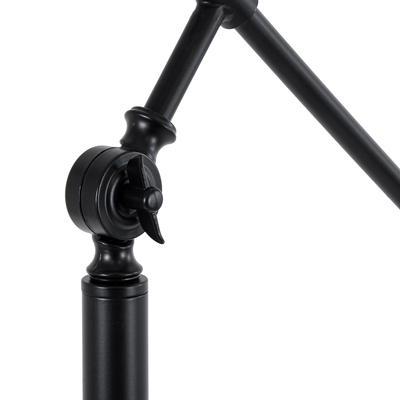 GloboStar® WYNGE 01101 Vintage Επιδαπέδιο Φωτιστικό Μονόφωτο 1 x E27 IP20 Μαύρο & Χρυσό Μέταλλο - Μ95 x Π27 x Υ174cm