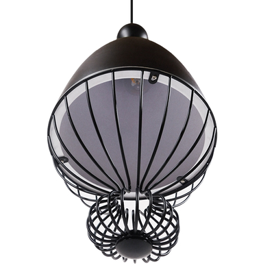 GLOBOSTAR® CARNEL 01106 Vintage Κρεμαστό Φωτιστικό Οροφής με Ντουί 1 x E27 AC 220-240V IP20 - Μαύρο - Μ26 x Π26 x Υ70cm