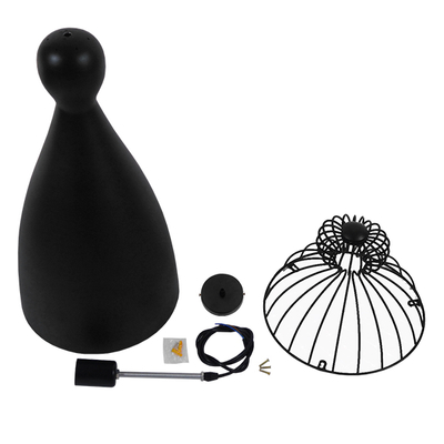 GLOBOSTAR® CARNEL 01106 Vintage Κρεμαστό Φωτιστικό Οροφής με Ντουί 1 x E27 AC 220-240V IP20 - Μαύρο - Μ26 x Π26 x Υ70cm