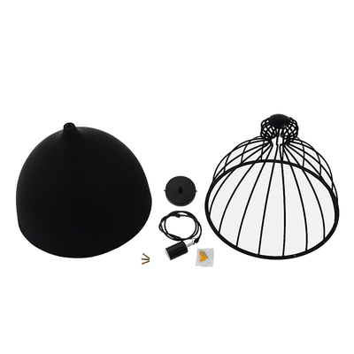 GLOBOSTAR® CANARIO 01107 Vintage Κρεμαστό Φωτιστικό Οροφής με Ντουί 1 x E27 AC 220-240V IP20 - Μαύρο - Μ28 x Π28 x Υ47cm