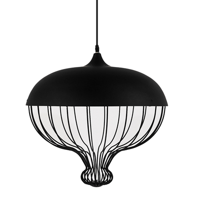 GLOBOSTAR® SOBRINO 01108 Vintage Κρεμαστό Φωτιστικό Οροφής με Ντουί 1 x E27 AC 220-240V IP20 - Μαύρο - Μ46 x Π46 x Υ50cm