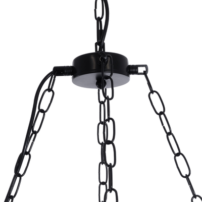 GLOBOSTAR® MARBELLA 01116 Vintage Κρεμαστό Φωτιστικό Οροφής με Ντουί 8 x E27 AC 220-240V IP20 - Μαύρο & Μπεζ - Μ60 x Π60 x Υ60cm