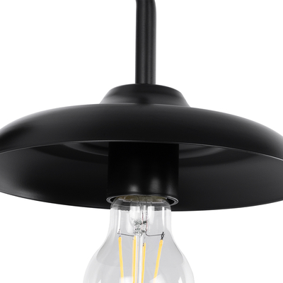 GLOBOSTAR® PHIA 01122 Vintage Φωτιστικό Τοίχου - Απλίκα με Ντουί 1 x E27 AC 220-240V IP20 - Μαύρο - Μ18.5 x Π29 x Υ18cm