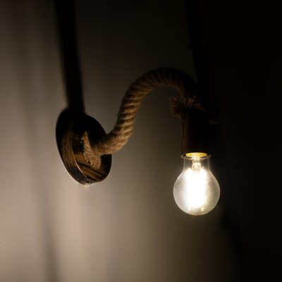 GLOBOSTAR® DAKER 01126 Vintage Φωτιστικό Τοίχου - Απλίκα με Ντουί 1 x E27 AC 220-240V IP20 - Χάλκινο Εφέ Σκουριάς & Μπεζ - Μ10 x Π22 x Υ15cm