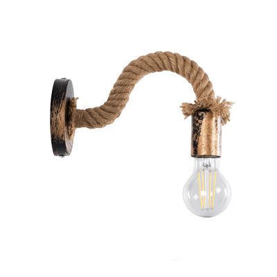 GLOBOSTAR® DAKER 01126 Vintage Φωτιστικό Τοίχου - Απλίκα με Ντουί 1 x E27 AC 220-240V IP20 - Χάλκινο Εφέ Σκουριάς & Μπεζ - Μ10 x Π22 x Υ15cm