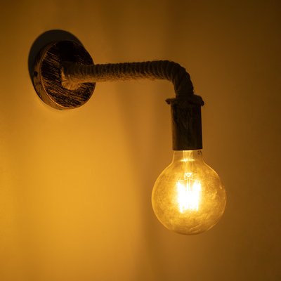 GLOBOSTAR® CENADEL 01135 Vintage Φωτιστικό Τοίχου - Απλίκα με Ντουί 1 x E27 AC 220-240V IP20 - Χάλκινο & Μπεζ - Μ29 x Π10 x Υ15cm