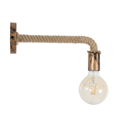 GLOBOSTAR® CENADEL 01135 Vintage Φωτιστικό Τοίχου - Απλίκα με Ντουί 1 x E27 AC 220-240V IP20 - Χάλκινο & Μπεζ - Μ29 x Π10 x Υ15cm