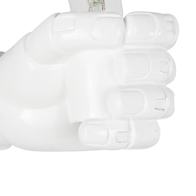 GLOBOSTAR® FIST 01137 Μοντέρνο Φωτιστικό Τοίχου - Απλίκα με Ντουί 1 x E27 AC 220-240V IP20 - Λευκό - Μ15 x Π10 x Υ10cm