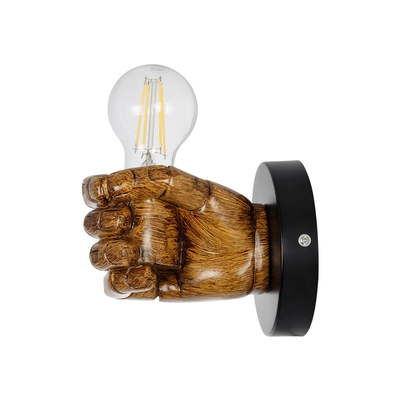 GLOBOSTAR® FIST 01138 Μοντέρνο Φωτιστικό Τοίχου - Απλίκα με Ντουί 1 x E27 AC 220-240V IP20 - Καφέ - Μ15 x Π12 x Υ12cm