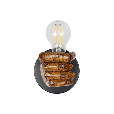 GLOBOSTAR® FIST 01138 Μοντέρνο Φωτιστικό Τοίχου - Απλίκα με Ντουί 1 x E27 AC 220-240V IP20 - Καφέ - Μ15 x Π12 x Υ12cm