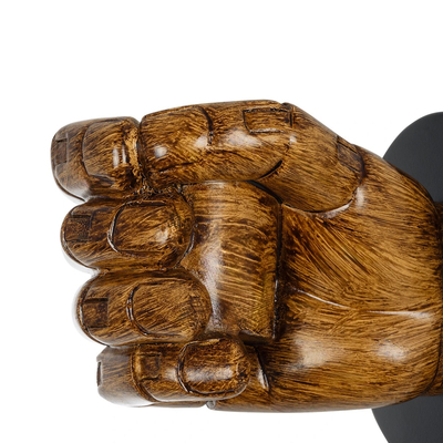 GLOBOSTAR® FIST 01138 Μοντέρνο Φωτιστικό Τοίχου - Απλίκα με Ντουί 1 x E27 AC 220-240V IP20 - Καφέ - Μ15 x Π12 x Υ12cm