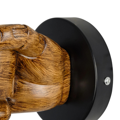 GLOBOSTAR® FIST 01138 Μοντέρνο Φωτιστικό Τοίχου - Απλίκα με Ντουί 1 x E27 AC 220-240V IP20 - Καφέ - Μ15 x Π12 x Υ12cm