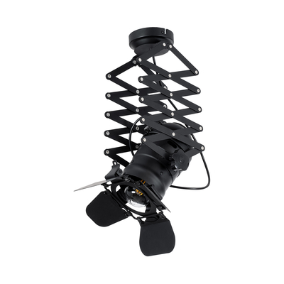 GLOBOSTAR® BROADWAY 01140 Vintage Φωτιστικό Οροφής με Ντουί 1 x E27 AC 220-240V IP20 - Μαύρο - Μ28 x Π25 x Υ100cm