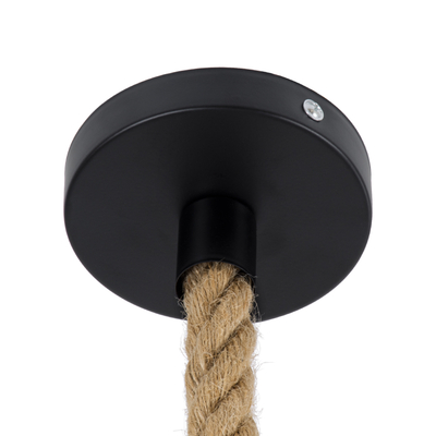 GLOBOSTAR® SAHARA 01146 Boho Κρεμαστό Φωτιστικό Οροφής με Ντουί 1 x E27 AC 220-240V IP20 - Μπεζ & Μαύρο - Μ31 x Π31 x Υ14cm