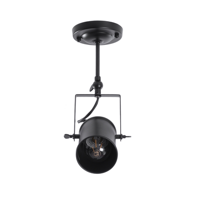 GLOBOSTAR® HOLLYWOOD 01153 Vintage Φωτιστικό Οροφής με Ντουί 1 x E27 AC 220-240V IP20 - Μαύρο - Μ8.5 x Π8.5 x Υ35cm