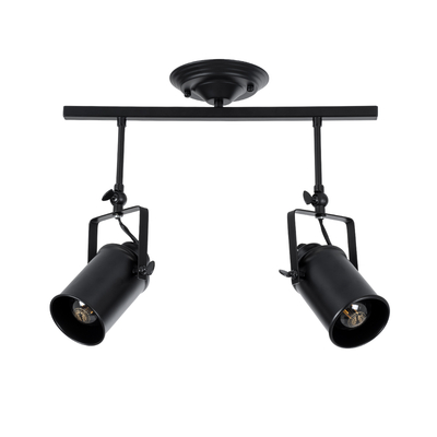 GLOBOSTAR® HOLLYWOOD 01154 Vintage Φωτιστικό Οροφής με Ντουί 2 x E27 AC 220-240V IP20 - Μαύρο - Μ45 x Π15 x Υ40cm