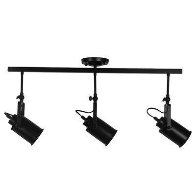 GLOBOSTAR® HOLLYWOOD 01155 Vintage Φωτιστικό Οροφής με Ντουί 3 x E27 AC 220-240V IP20 - Μαύρο - Μ13 x Π78 x Υ38cm