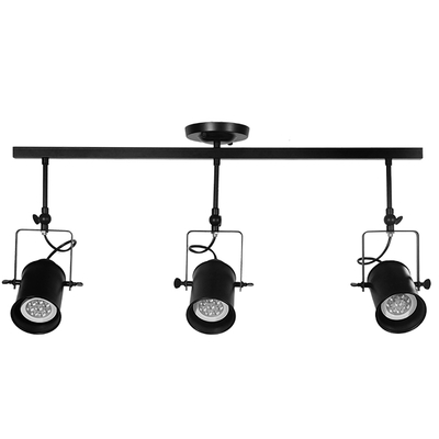 GLOBOSTAR® HOLLYWOOD 01155 Vintage Φωτιστικό Οροφής με Ντουί 3 x E27 AC 220-240V IP20 - Μαύρο - Μ13 x Π78 x Υ38cm