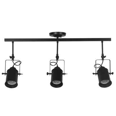 GLOBOSTAR® HOLLYWOOD 01155 Vintage Φωτιστικό Οροφής με Ντουί 3 x E27 AC 220-240V IP20 - Μαύρο - Μ13 x Π78 x Υ38cm