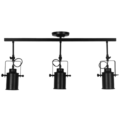 GLOBOSTAR® HOLLYWOOD 01155 Vintage Φωτιστικό Οροφής με Ντουί 3 x E27 AC 220-240V IP20 - Μαύρο - Μ13 x Π78 x Υ38cm