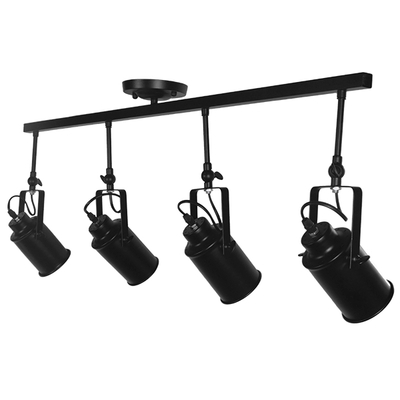 GLOBOSTAR® HOLLYWOOD 01156 Vintage Φωτιστικό Οροφής με Ντουί 4 x E27 AC 220-240V IP20 - Μαύρο - Μ13 x Π110 x Υ38cm