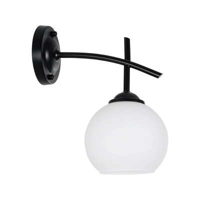 GLOBOSTAR® ISEN 01157 Μοντέρνο Φωτιστικό Τοίχου - Απλίκα με Ντουί 1 x E27 AC 220-240V IP20 - Μαύρο & Λευκό - Μ24 x Π15 x Υ27cm